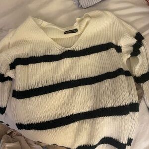 Striped off the shoulder sweater